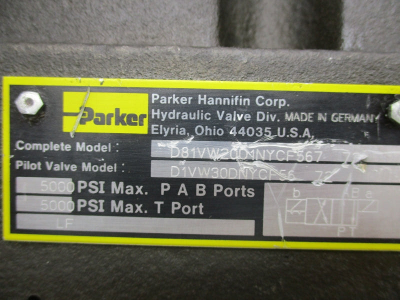 PARKER D81VW20D1NYCF56772 110/120V .42-.50A 1500-5000PSI NSNP
