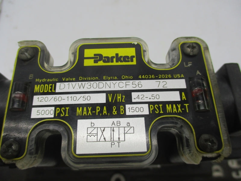 PARKER D81VW20D1NYCF56772 110/120V .42-.50A 1500-5000PSI NSNP