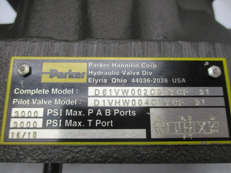PARKER D61VW002C2NYCF91 110/120V .52/.46A 1500-5000PSI NSNP