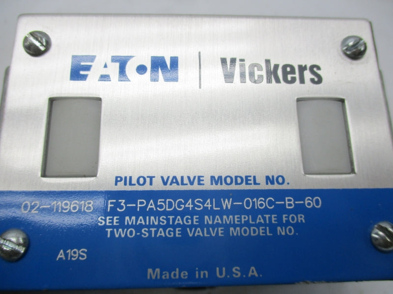 VICKERS F3-PA5DG4S4LW-016C-B-60 02-119618 110/120V .85/.69A NSNP