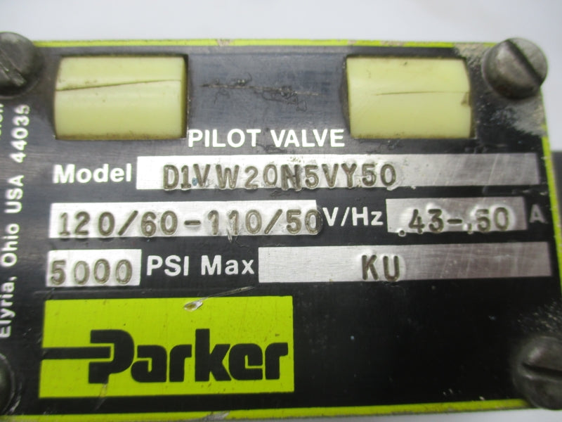 PARKER D1VW20N5VY50 110/120V .43-.50A 5000PSI NSNP
