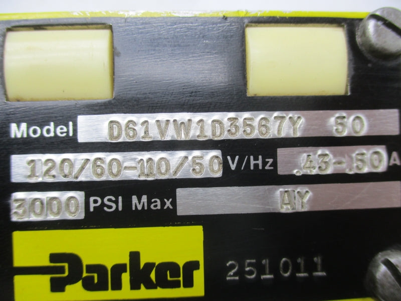 PARKER D61VW1D3567Y50 110/120V .43/.50A 3000PSI NSNP