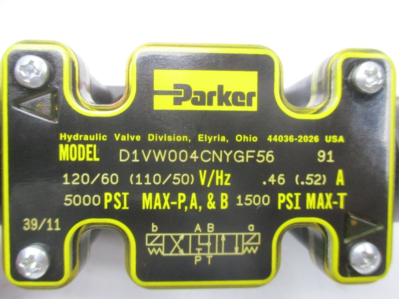 PARKER D1VW004CNYGF5691 110/120V .46/.52A 1500-5000PSI NSNP