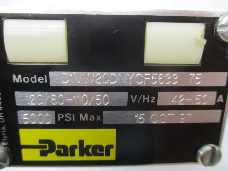 PARKER D1VW20DNYCF563375 110/120V .42-.50A 5000PSI NSMP