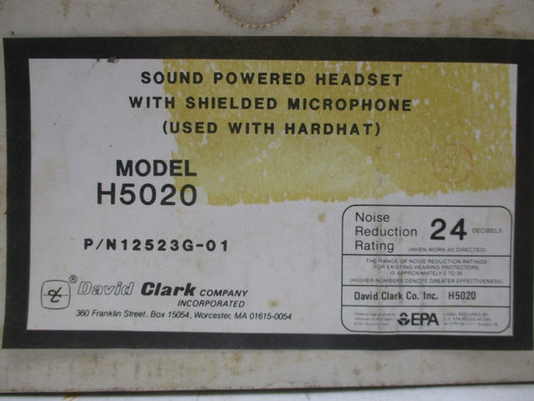 DAVID CLARK H5020 12523G-01 NSMP