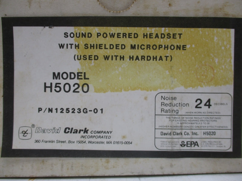 DAVID CLARK H5020 12523G-01 NSMP