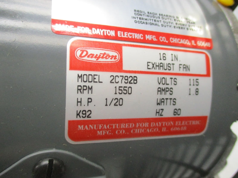 DAYTON 2C792B 115V 1.8A 16" NSMP