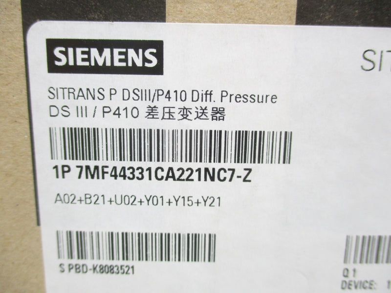 SIEMENS 7MF4433-1CA22-1NC7-Z 10-45VDC 6092PSI NSMP