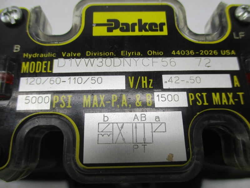 PARKER D81VW20D1NYCF56772 110/120V .42-.50A 1500-5000PSI NSNP