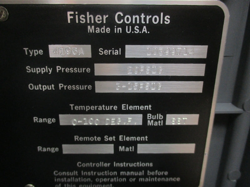 FISHER CONTROLS 4196A 3-15PSI UNMP
