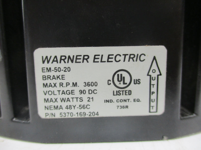 WARNER ELECTRIC 5370-169-204 EM-50-20 90VDC NSNP