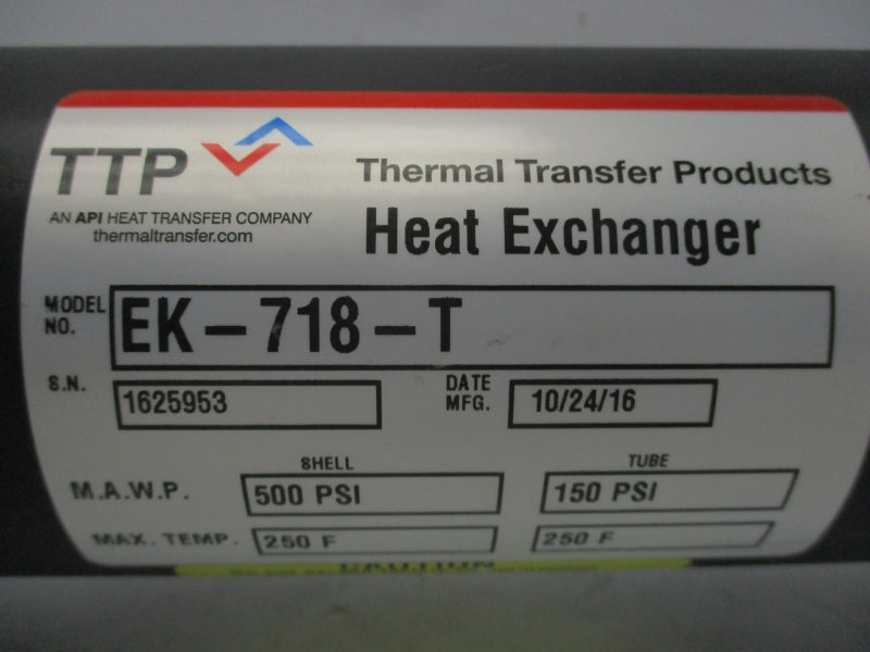 THERMAL TRANSFER PRODUCTS EK-718-T 150-500PSI NSNP