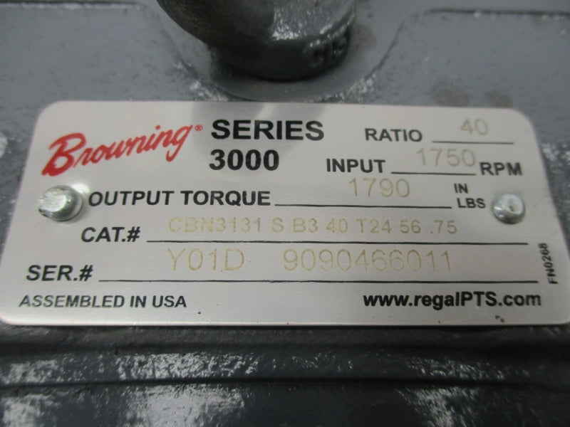 BROWNING RE0002Y01D CBN3131SB34T2456.75 380/460V 1.37/1.21A (AS PICTURED) NSNP