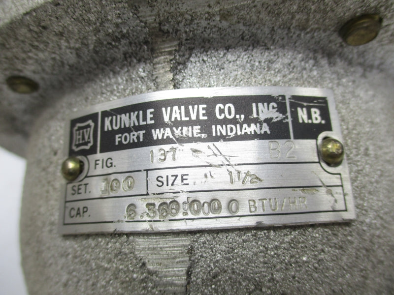 KUNKLE VALVE 137 B2 1-1/2" UNMP