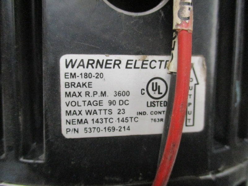 WARNER ELECTRIC EM-180-10 EM-180-20 5370-169-214 90VDC UNMP