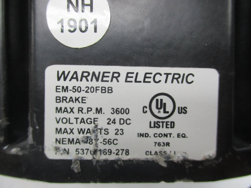 WARNER ELECTRIC 5370-169-278  EM-50-20FBB 24VDC NSNP