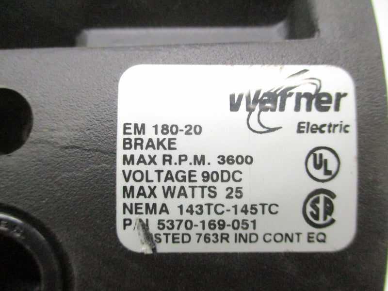 WARNER ELECTRIC 5370-169-051 EM180-20 90VDC NSNP