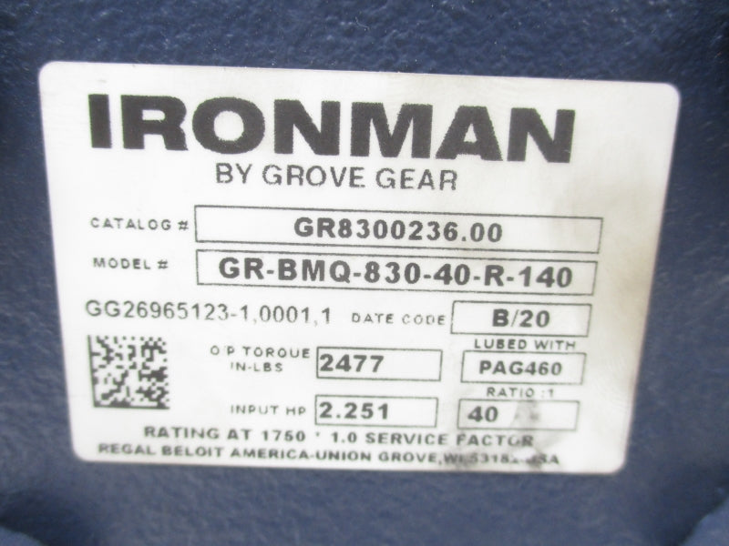 GROVE GEAR GR-BMQ-830-40-R-140 GR8300236.00 NSNP