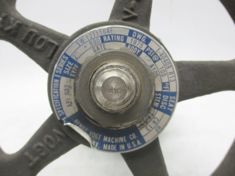 HENERY VOGT SW-12111GAF API602 1975PSI 2" NSNP