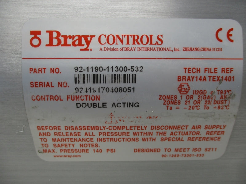 BRAY CONTROLS 92-1190-11300-532 140PSI UNMP