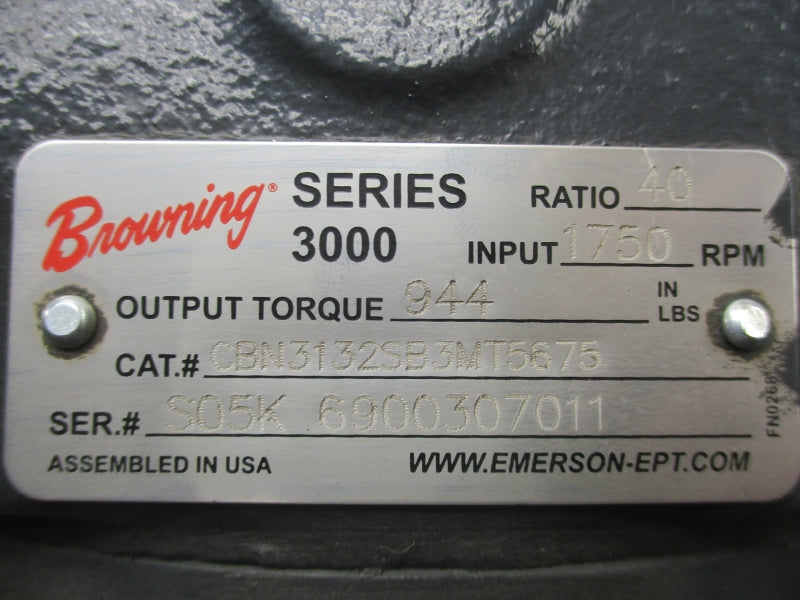 BROWNING RE0002 CBN3132SB3MT5675 (AS PICTURED) 230/460V 2.42/1.21A NSNP