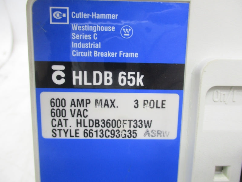 CUTLER HAMMER HLDB3600FT33W 6613C93G35 SER. C 480-600VAC 600A NSMP