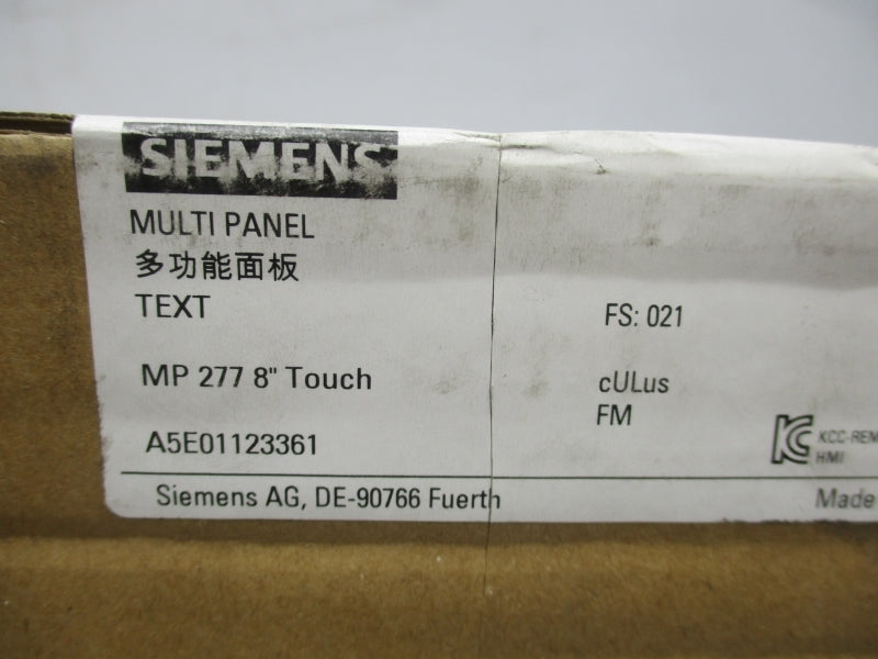 SIEMENS 6AV6643-0CB01-1AX1 8" NSFS