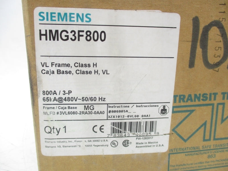SIEMENS HMG3F800 480V 800A NSMP