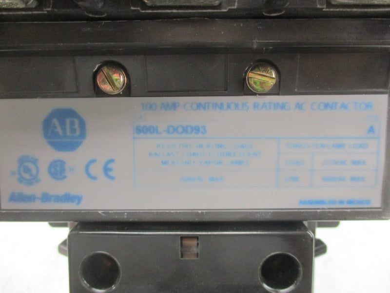 ALLEN BRADLEY 500L-DOD93 SER. A 110/115-120V 100A (BR/WH) NSMP