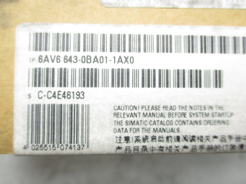 SIEMENS 6AV6643-0BA01-1AX0 6" NSFS