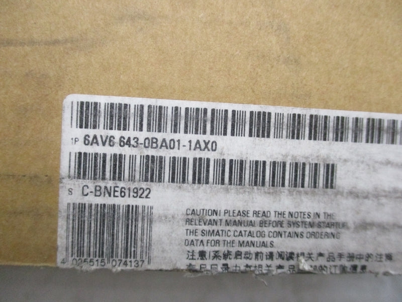 SIEMENS 6AV6643-0BA01-1AX0 6" NSMP