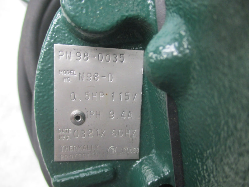 ZOELLER N98-D 98-0035 115V 9.4A NSMP
