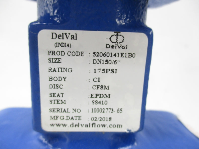 DELVAL DN150 52060141E1B0 6" 175PSI NSNP