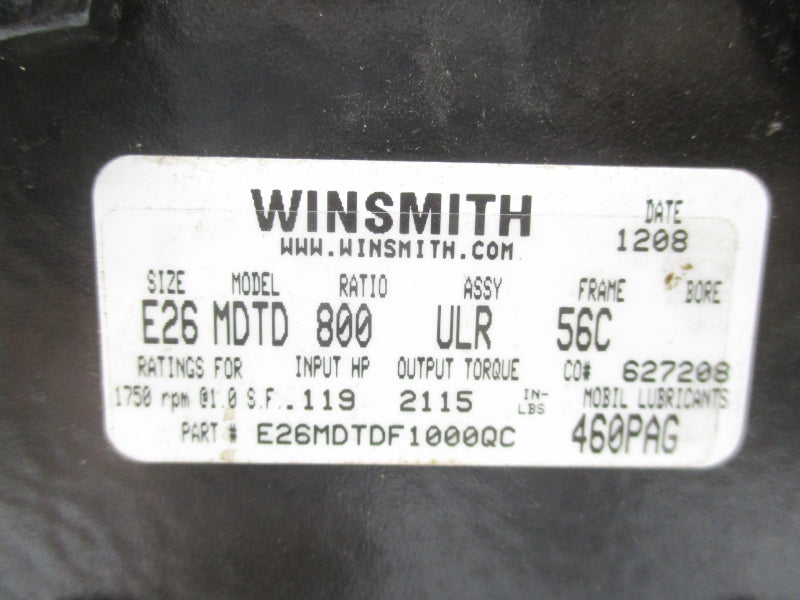 WINSMITH E26MDTDF1000QC 1750RPM .119HP NSNP