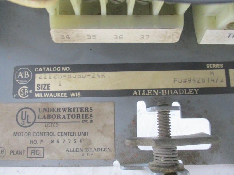 ALLEN BRADLEY 2112B-BDBD-24R SER. M 110-120V UNMP
