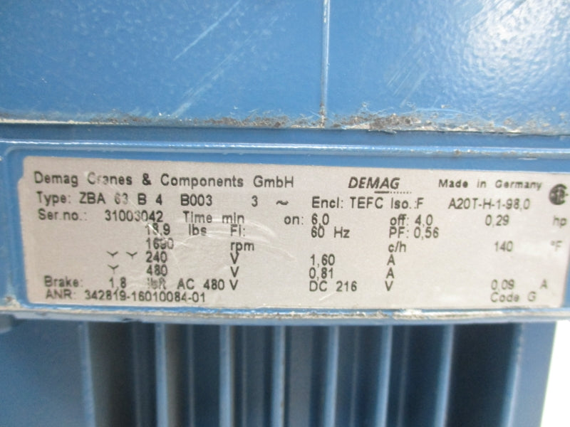 DEMAG CRANES ZBA63B4B003 AMK20TD NSNP – MRO Global Solutions