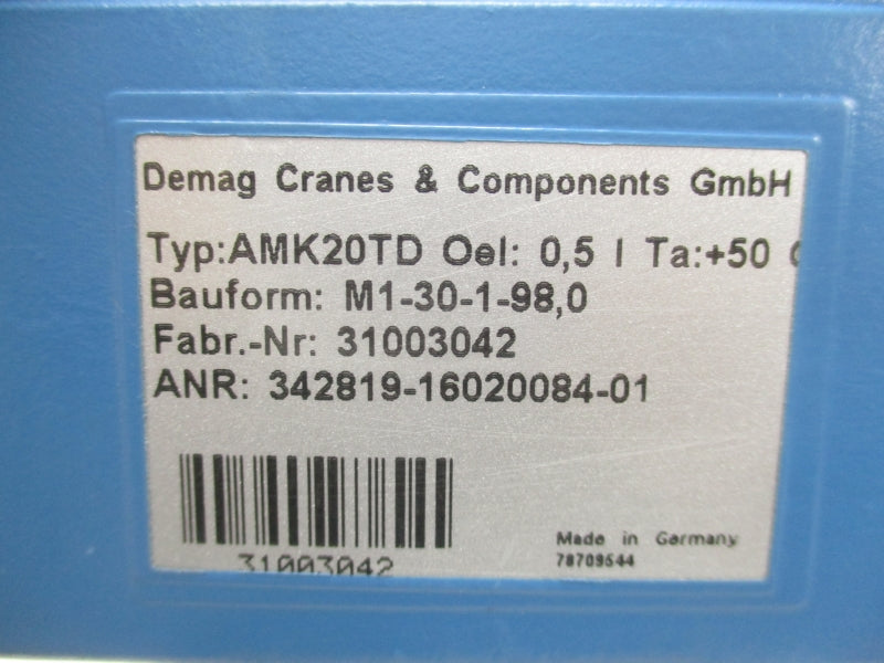 DEMAG CRANES ZBA63B4B003 AMK20TD NSNP