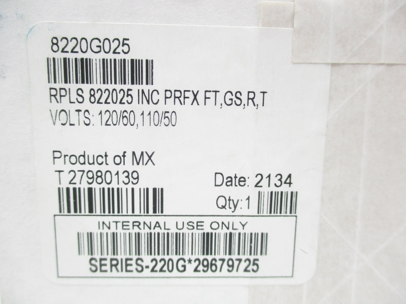 ASCO 8220G025 110/120V NSFS