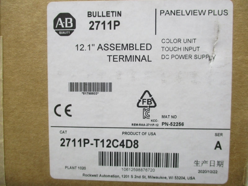 ALLEN BRADLEY 2711P-T12C4D8 SER. A NSMP