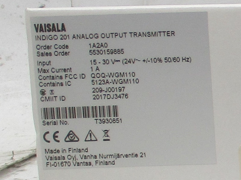 VAISALA INDIGO 201 1A2A0 15-30V 1A NSMP