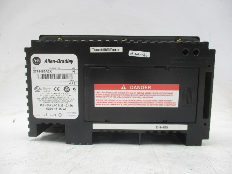 ALLEN BRADLEY 2711-B5A2X SER. H F/W 4.48 100-240VAC 0.25-0.15A REMAN