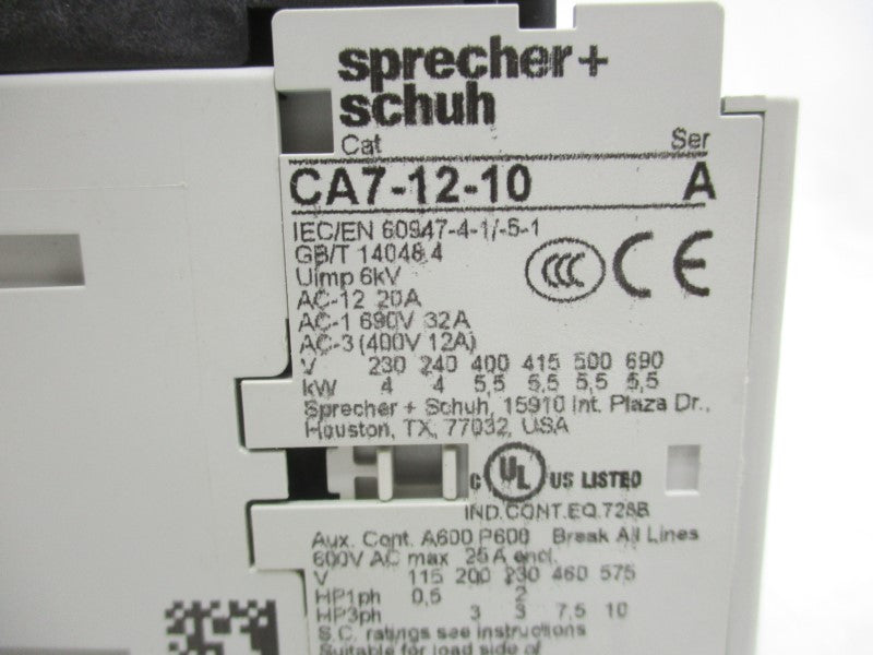 SPRECHER+SCHUH CL7-12-10-120-AS10A-A11 110/120V 10A NSMP
