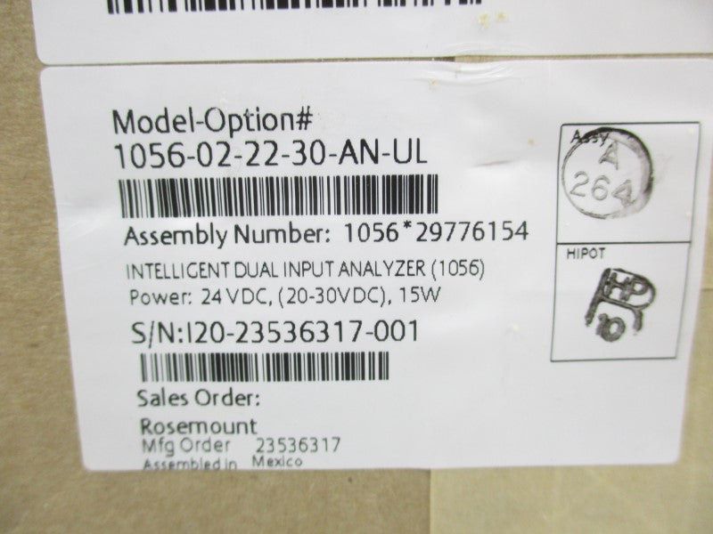 ROSEMOUNT 1056-02-22-30-AN-UL 24VDC NSMP