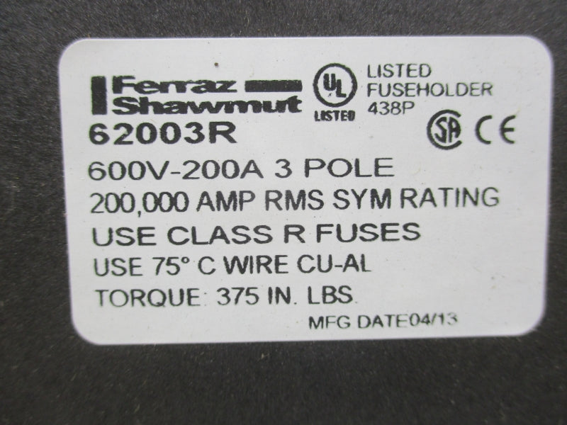 MERSEN 62003R 600V 200A NSMP