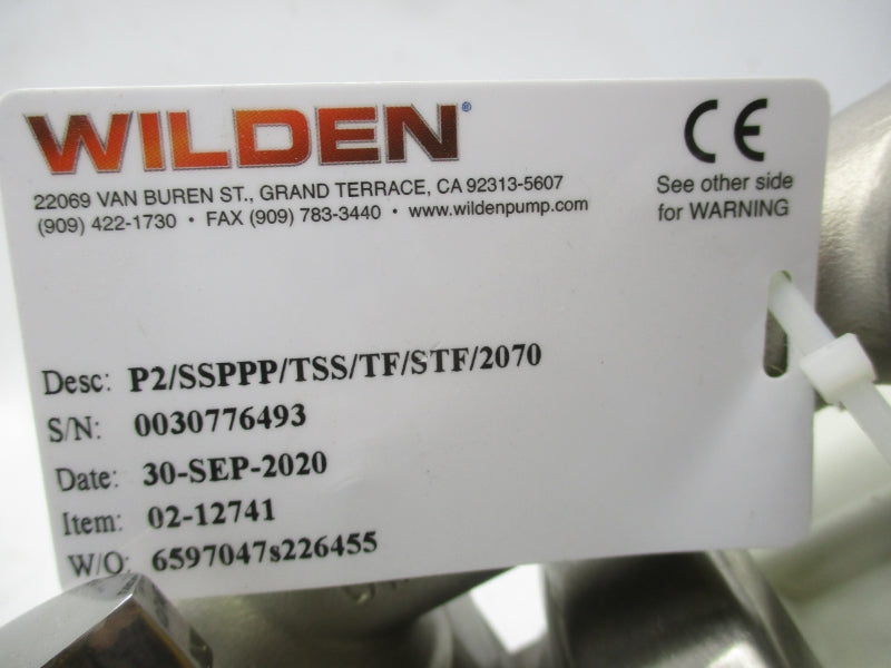 WILDEN PUMP 02-12741 P2/SSPPP/TSS/TF/STF/2070 NSNP