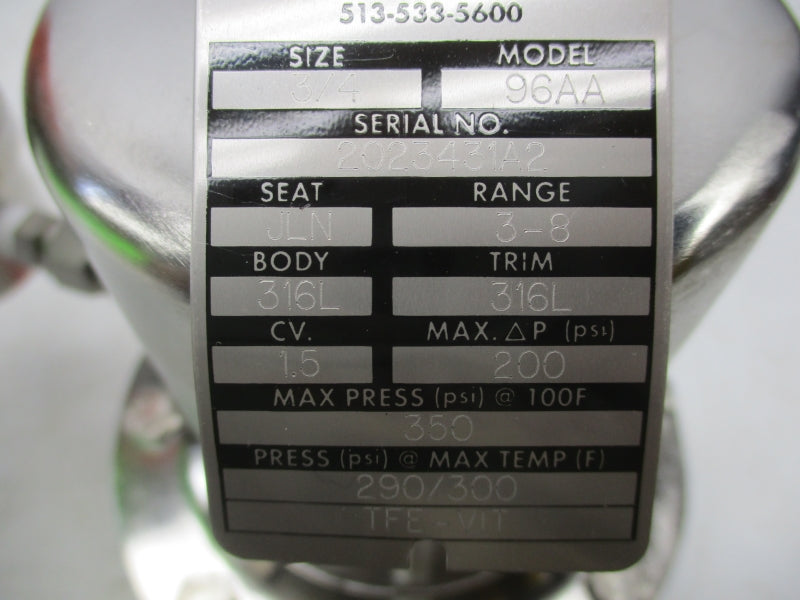 STERIFLOW 96AA 350PSI 3/4" NSNP