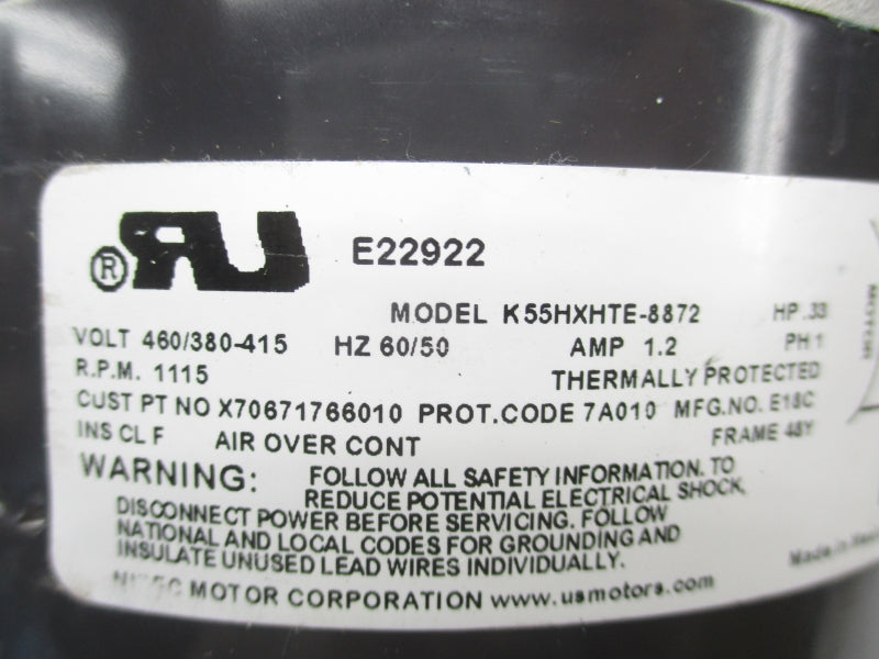 USMOTORS K55HXHTE-8872 460/380-415V 1.2A NSNP