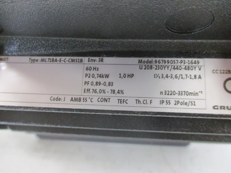GUNDFOS ML71BA-E-C-CMS1B 440-480V 1.7-1.8A NSNP