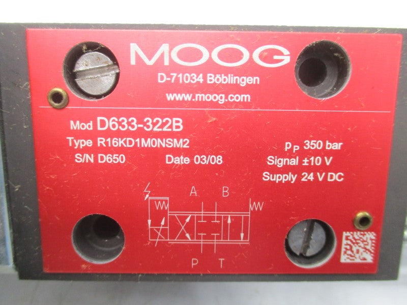 MOOG D633-322B R16KD1M0NSM2 24VDC NSMP