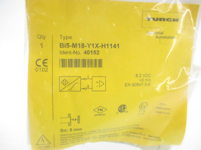TURCK BI5-M18-Y1X-H1141 40152 8.2VDC NSMP